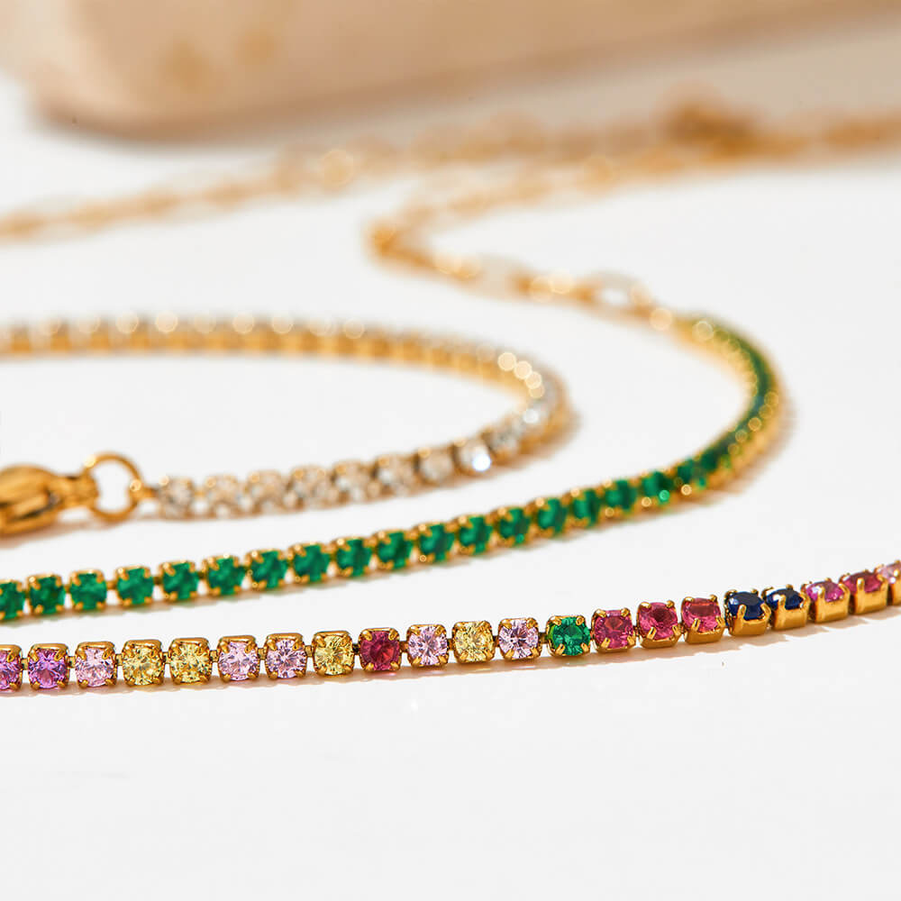 CELESTIAL GRID · STAINLESS STEEL ZIRCON BRACELET SERIES